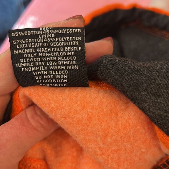 Mercer Bears Orange and Black Sweatshirt with hoodie and kangaroo pocket SZ Sm - Picture 10 of 10